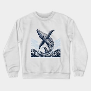 Tribal Humpback Whale Crewneck Sweatshirt